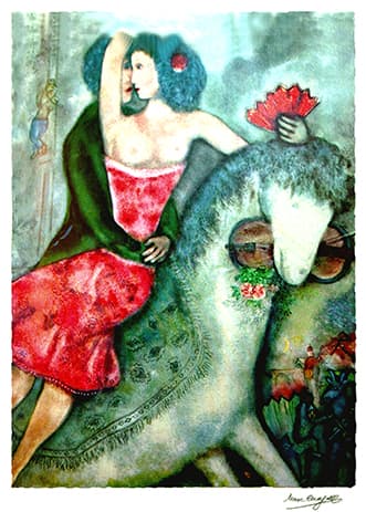 זוג על סוס מאת מארק שאגאל - יצירות מקוריות | גלריה רעות