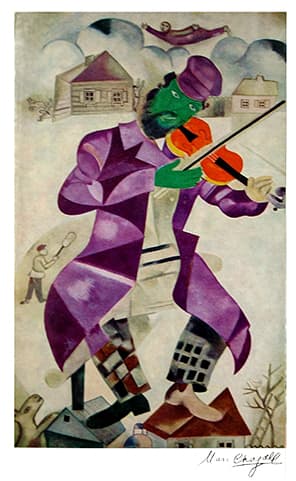 כנר על הגג מאת מארק שאגאל - ליטוגרפיות | גלריה רעות