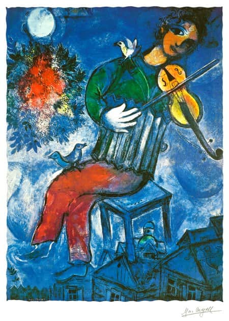 כנר מאת מארק שאגאל - ליטוגרפיות | גלריה רעות