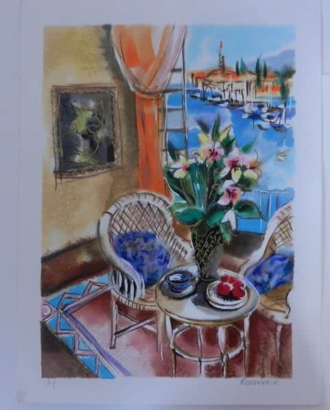 זר במרפסת מאת מיכאל רוזנווין - ליטוגרפיות | גלריה רעות