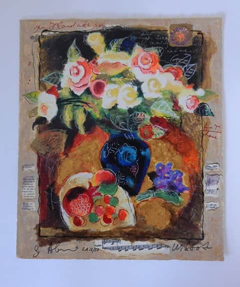 פרחים ורמון מאת אלכס וטינה ויסוצקי - ליטוגרפיות | גלריה רעות