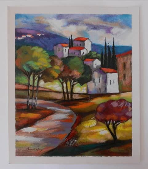 מרכז הכפר מאת סלבה ברודינסקי - ליטוגרפיות | גלריה רעות