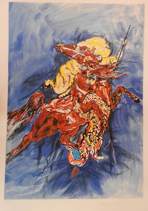 סוס ורוכבו מאת אורי ליפשיץ - ליטוגרפיות | גלריה רעות