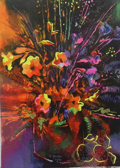 פרחים בוזה מאת אלי גרבל - ליטוגרפיות | גלריה רעות