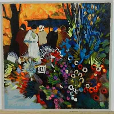 פרחים בשוק מאת קלוד פושה - ליטוגרפיות | גלריה רעות