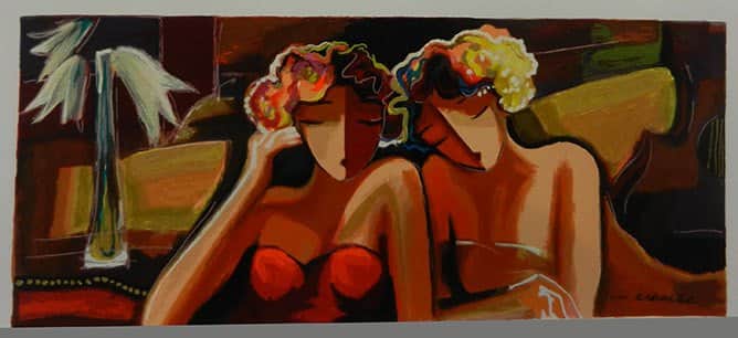 שיחת נשים מאת מיכאל קרזנר - ליטוגרפיות | גלריה רעות