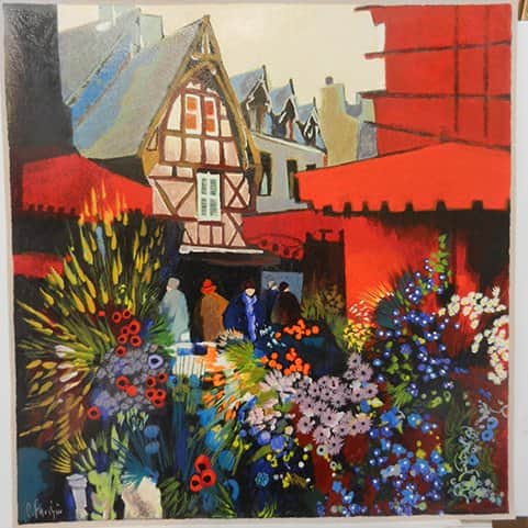 שוק הפרחים מאת קלוד פושה - ליטוגרפיות | גלריה רעות