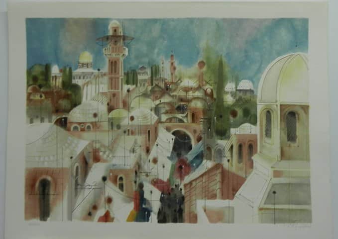 הרובע מאת שמואל כץ - ליטוגרפיות | גלריה רעות