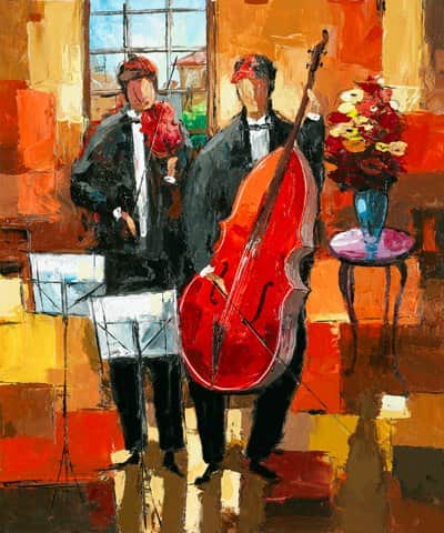 תזמורת בשניים מאת יעקב חייט - הדפסים חתומים | גלריה רעות