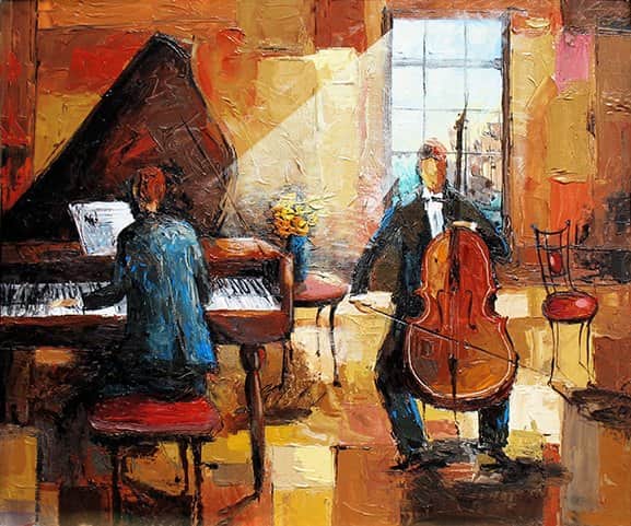 הפסנתר והצלו מאת יעקב חייט - הדפסים חתומים | גלריה רעות