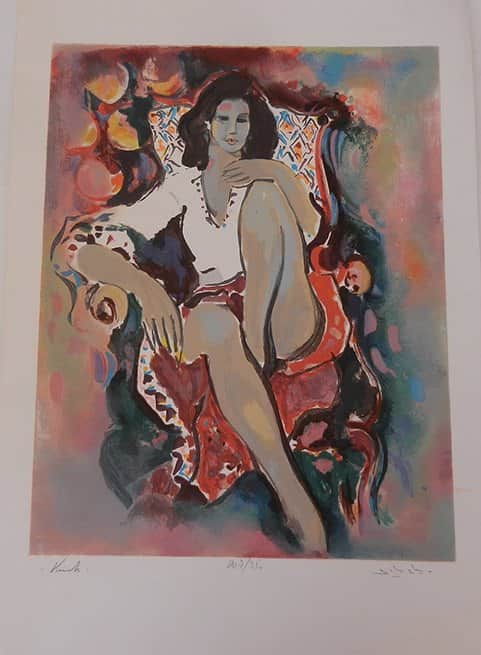 נערה בכורסה מאת יהודה ורדי - ליטוגרפיות | גלריה רעות