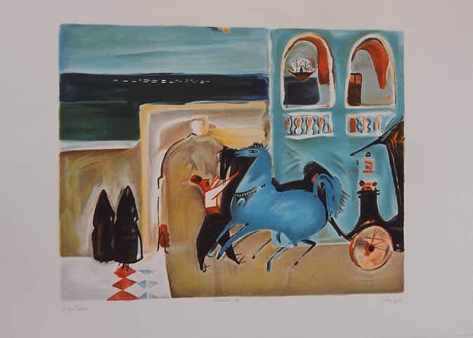 העגלון מאת נחום גוטמן - ליטוגרפיות | גלריה רעות