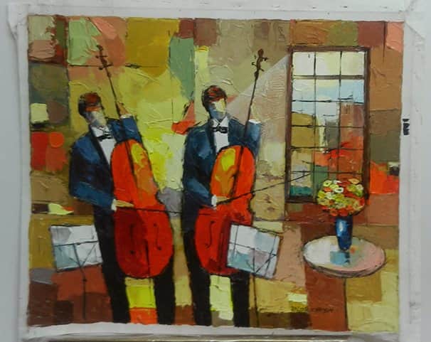 2 נגנים מאת יעקב חייט - הדפסים חתומים | גלריה רעות