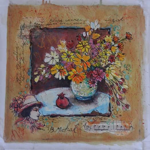 זר ורמון מאת מיכל - ליטוגרפיות | גלריה רעות