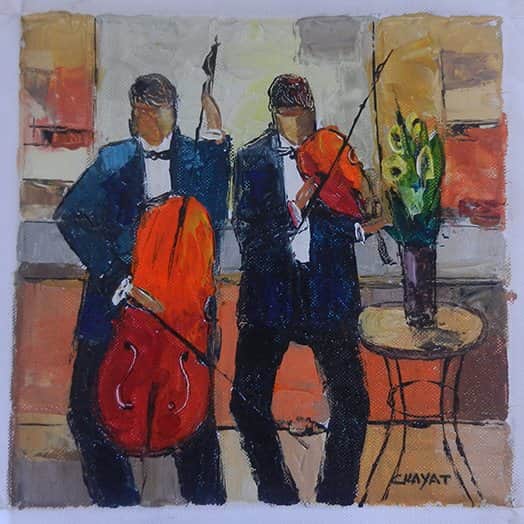 עציץ ונגנים מאת יעקב חייט - הדפסים חתומים | גלריה רעות