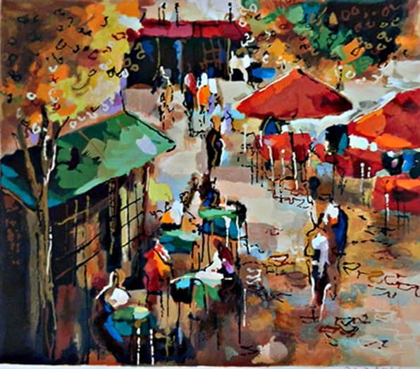 רח בפריז מאת מיכאל רוזנווין - ליטוגרפיות | גלריה רעות