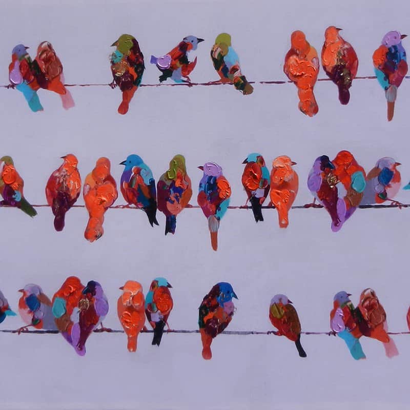 ציפורים בצבע מאת הדפסה על קנבס - הדפסות על קנבס | גלריה רעות